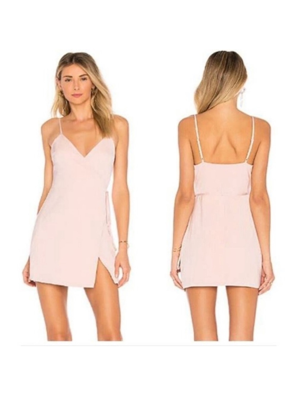 MAJORELLE Blush Pink Spaghetti-Strap Mini Dress